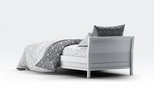 床上用品四件套印花图案设计展示样机蚂蚁素材精选模板 Single Bedding Mock-Up插图(8)
