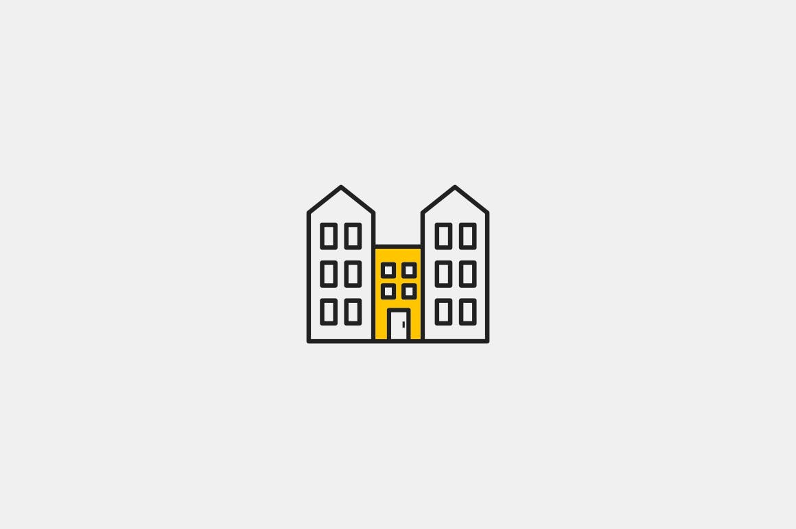 20枚房子&建筑主题矢量线性第一素材精选图标 20 House & Building Icons插图(3)