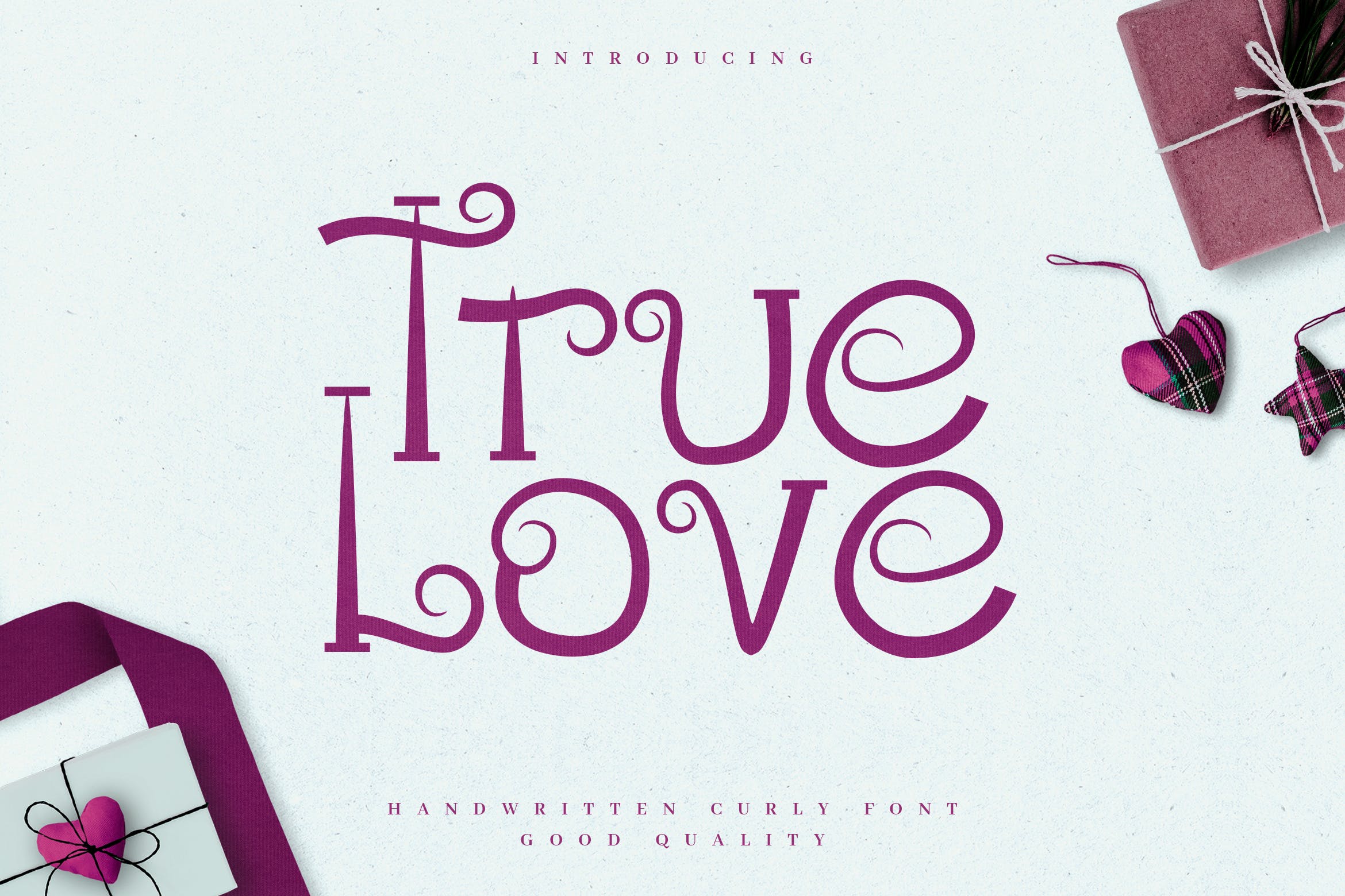 浪漫主义风格英文无衬线装饰字体蚂蚁素材精选 True Love – Curly Valentine Font插图