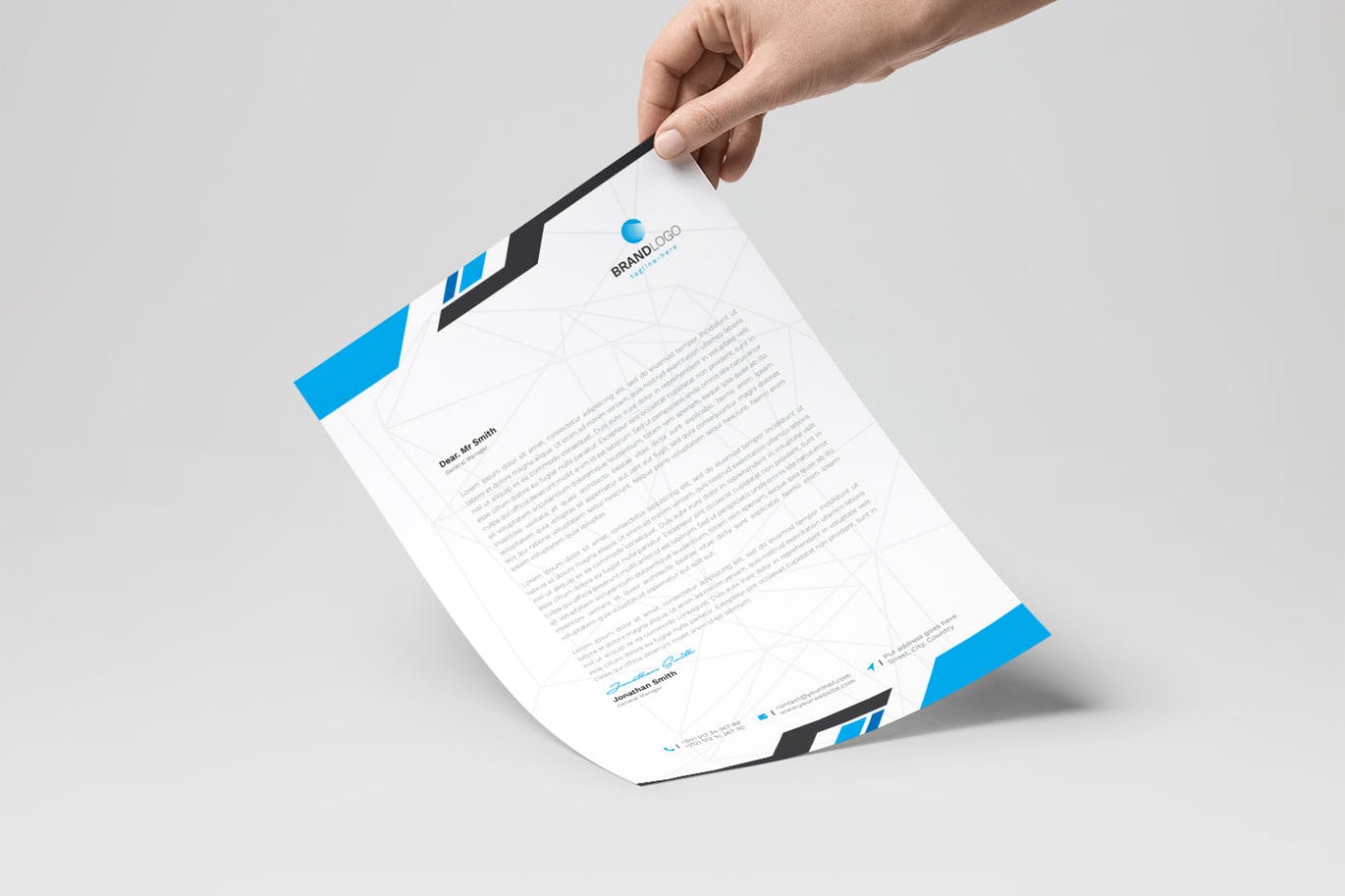 信息科技公司适用的企业信纸设计模板 Letterhead插图4