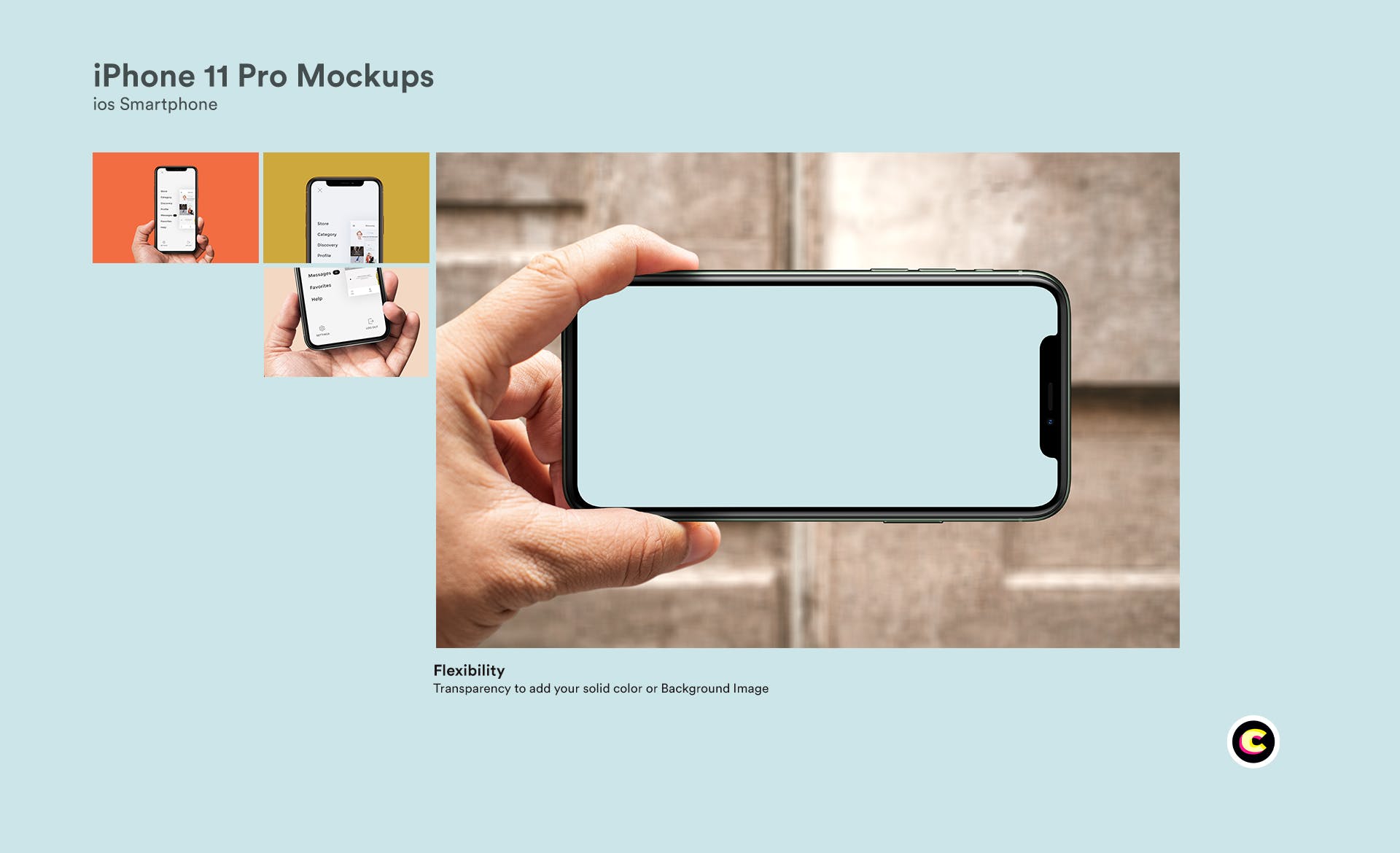 iPhone 11 Pro智能手机屏幕演示预览第一素材精选样机 iPhone 11 Pro Mockups插图(3)