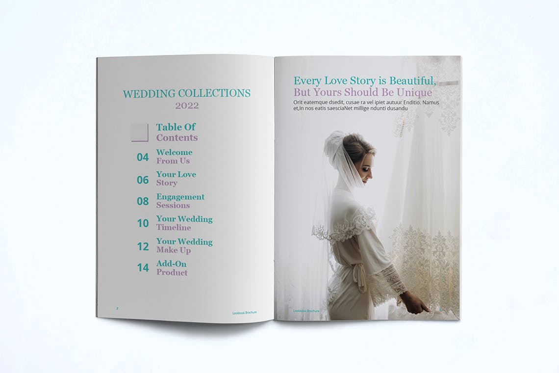 婚纱/女装服装品牌产品画册目录第一素材精选Lookbook设计模板 Fashion Lookbook Template插图(3)