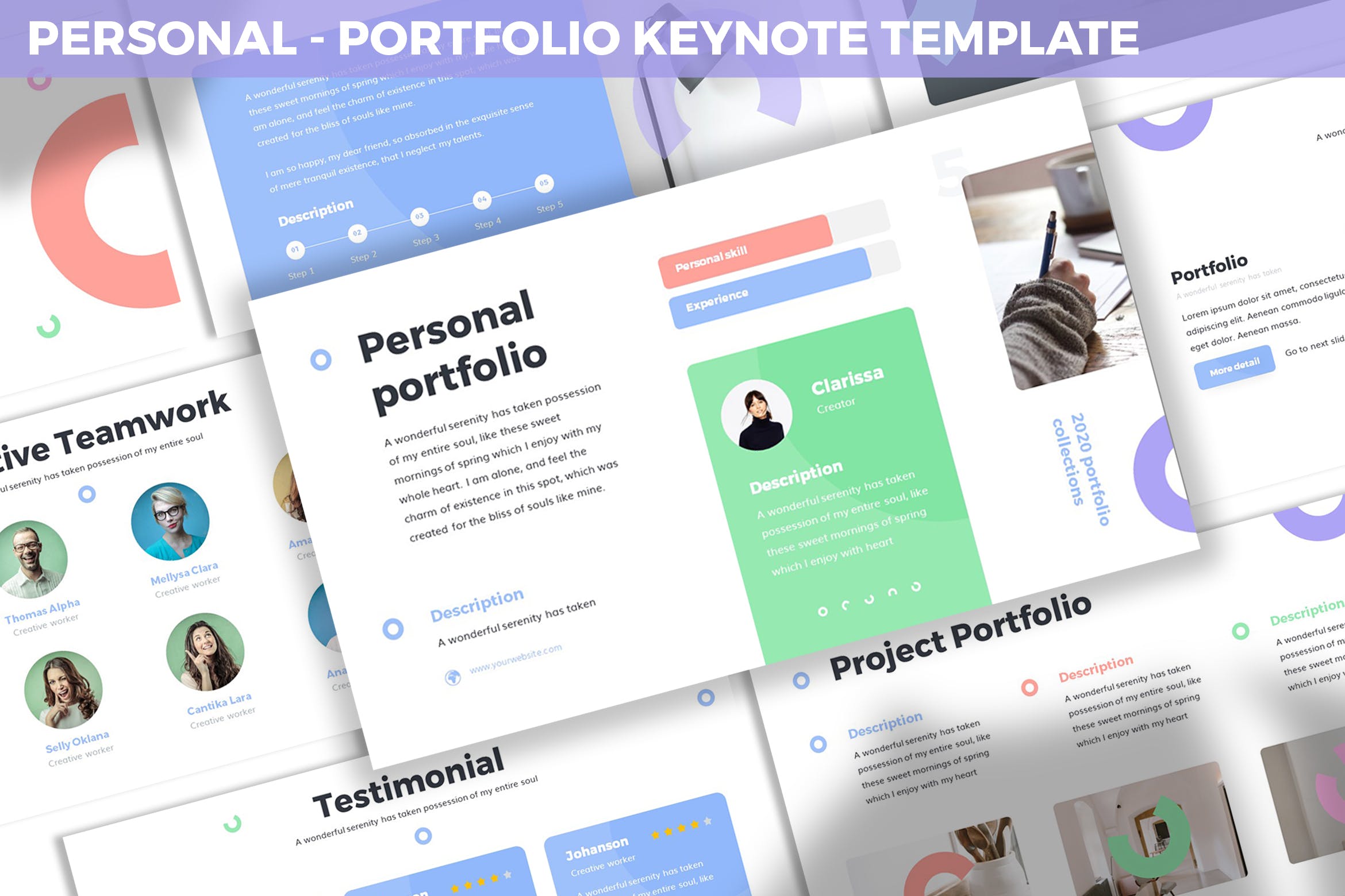 项目融资方案报告蚂蚁素材精选Keynote模板模板 Personal – Portfolio Keynote Template插图