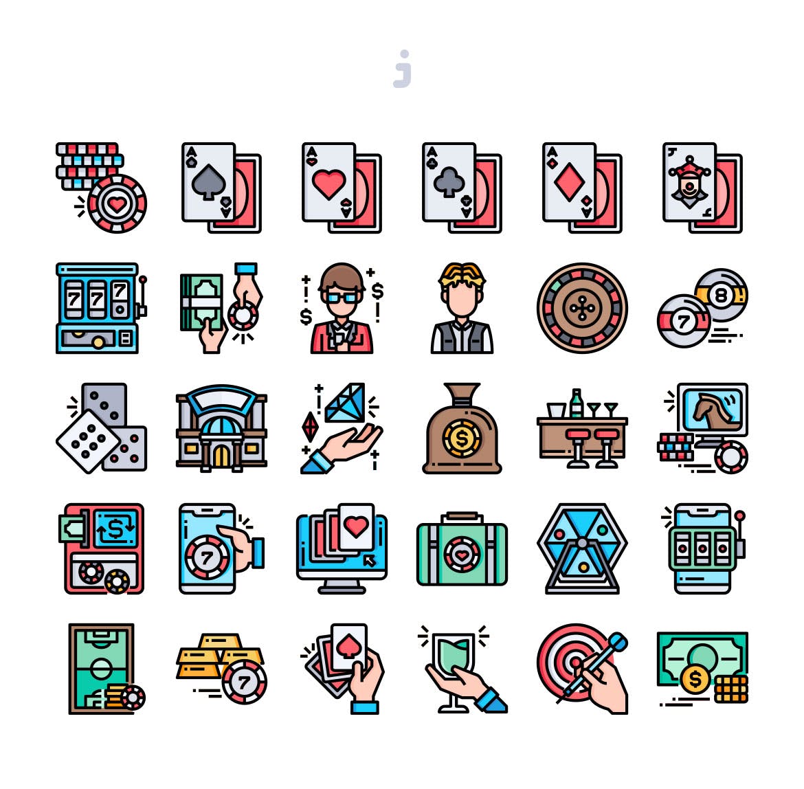 30枚赌场博彩主题矢量大洋岛精选图标 30 Gambling Icons插图1