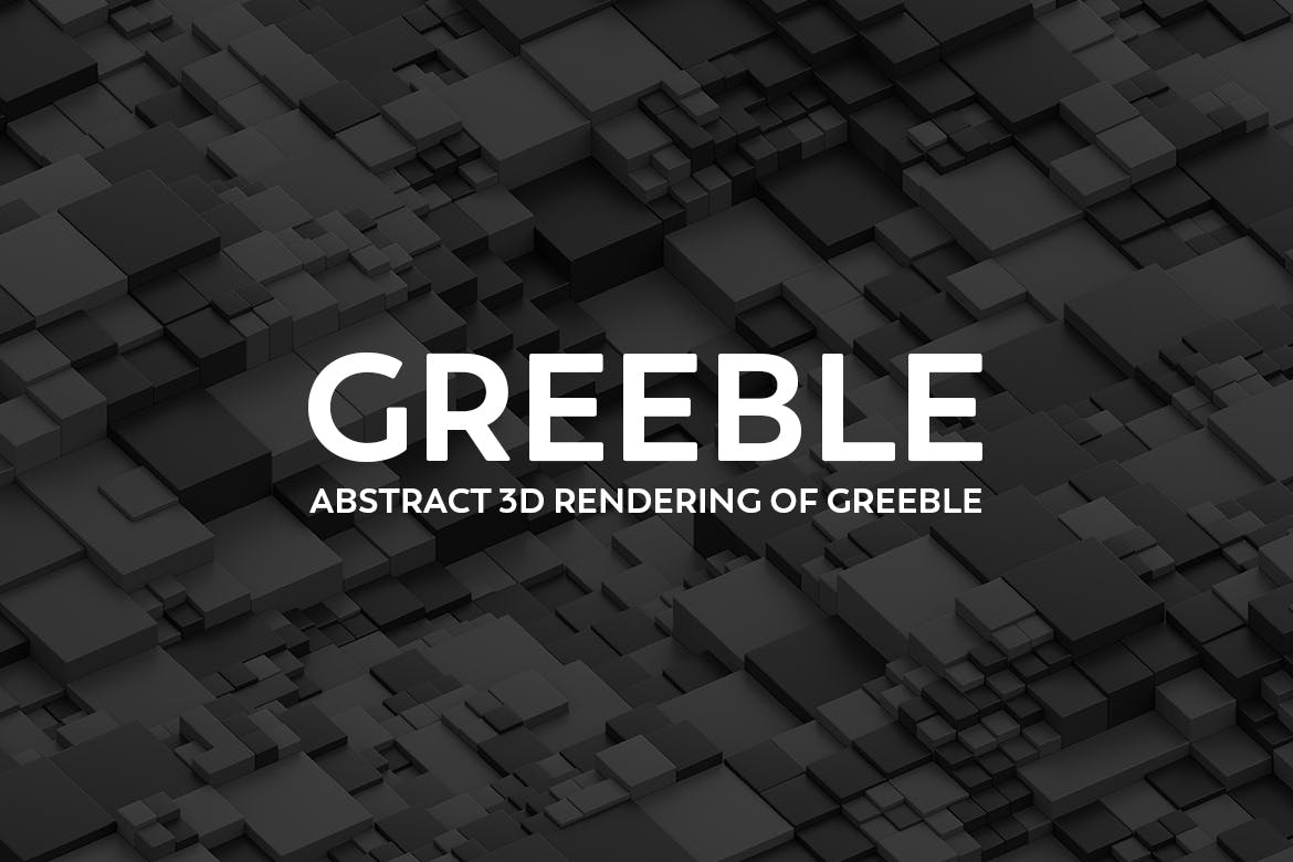 抽象三维绘制城市Greeble背景图素材 Abstract 3D Rendering Of Greeble插图