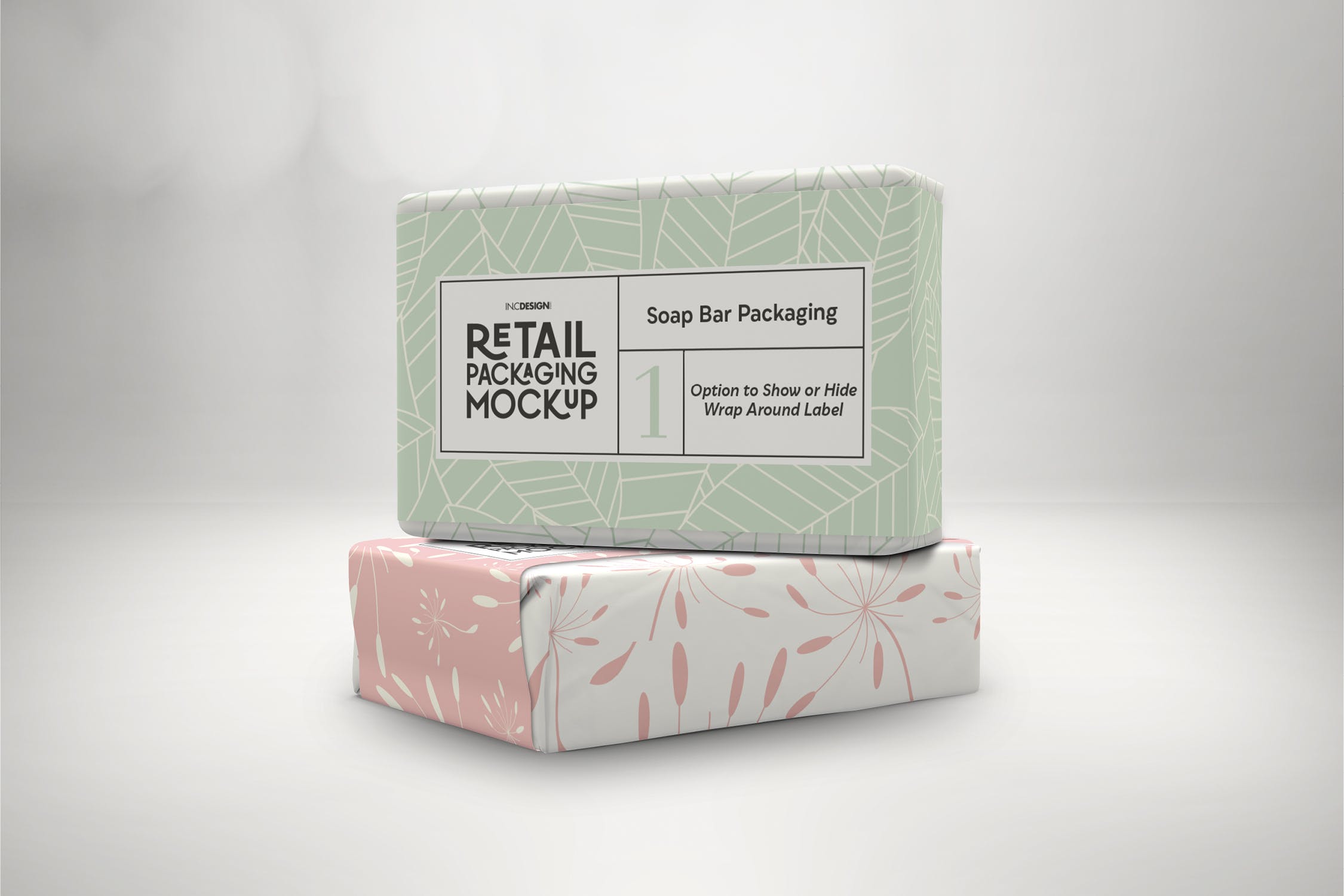 肥皂包装纸袋设计效果图第一素材精选 Retail Soap Bar Packaging Mockup插图(1)