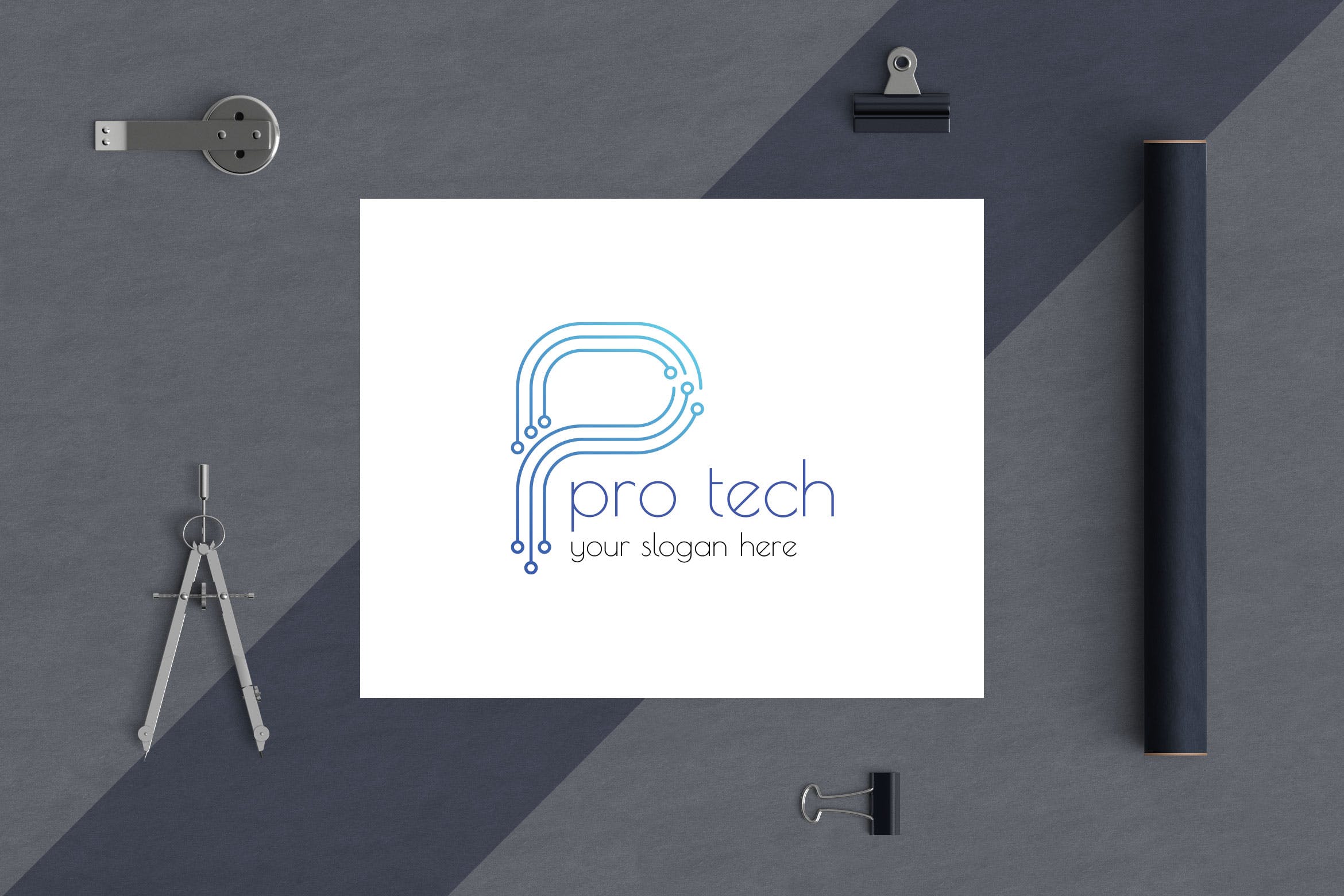 字母P创意图形企业Logo设计第一素材精选模板 Letter Based Business Logo Template插图