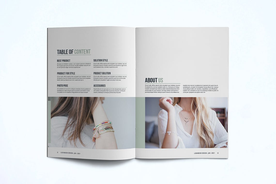 时装订货画册/新品上市产品第一素材精选目录设计模板v2 Fashion Lookbook Template插图(3)