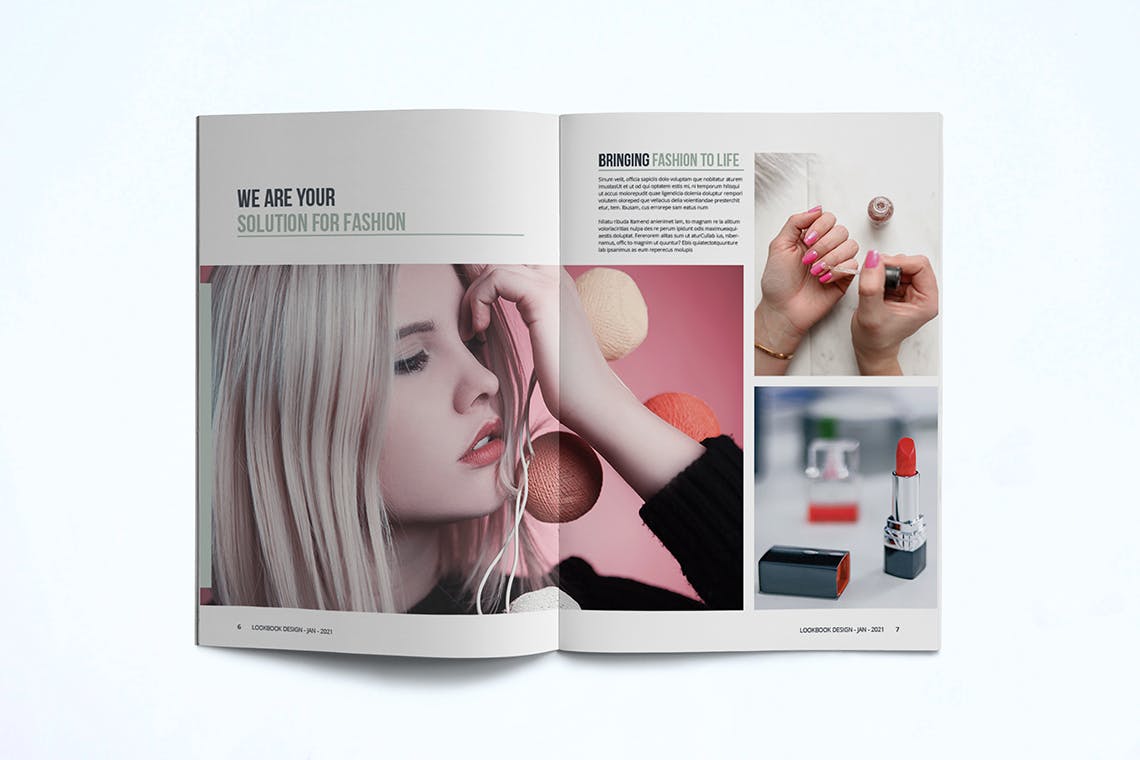 时装订货画册/新品上市产品大洋岛精选目录设计模板v2 Fashion Lookbook Template插图5