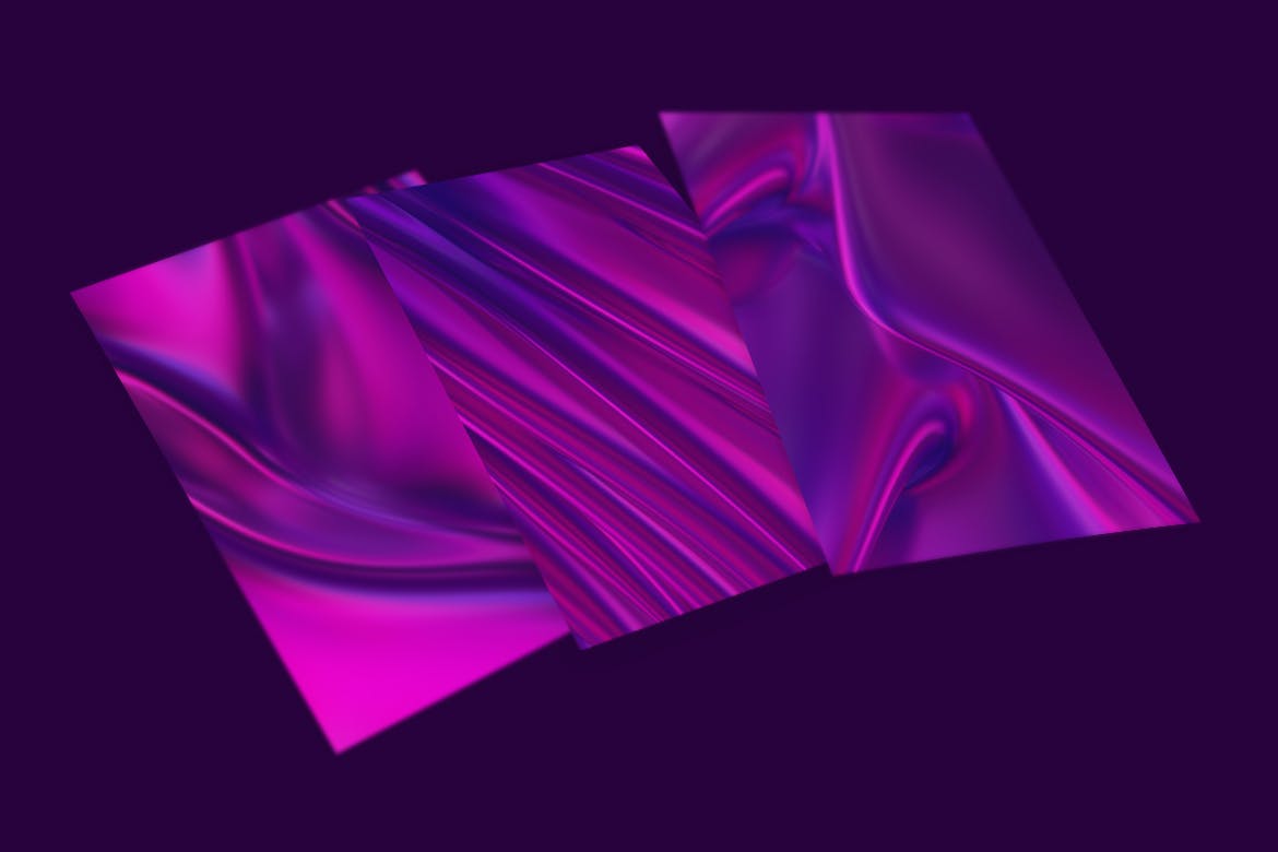 3D绘制粉紫色抽象波纹背景图素材 Abstract 3D Rendering of Waves –  Pink And Purple插图(1)