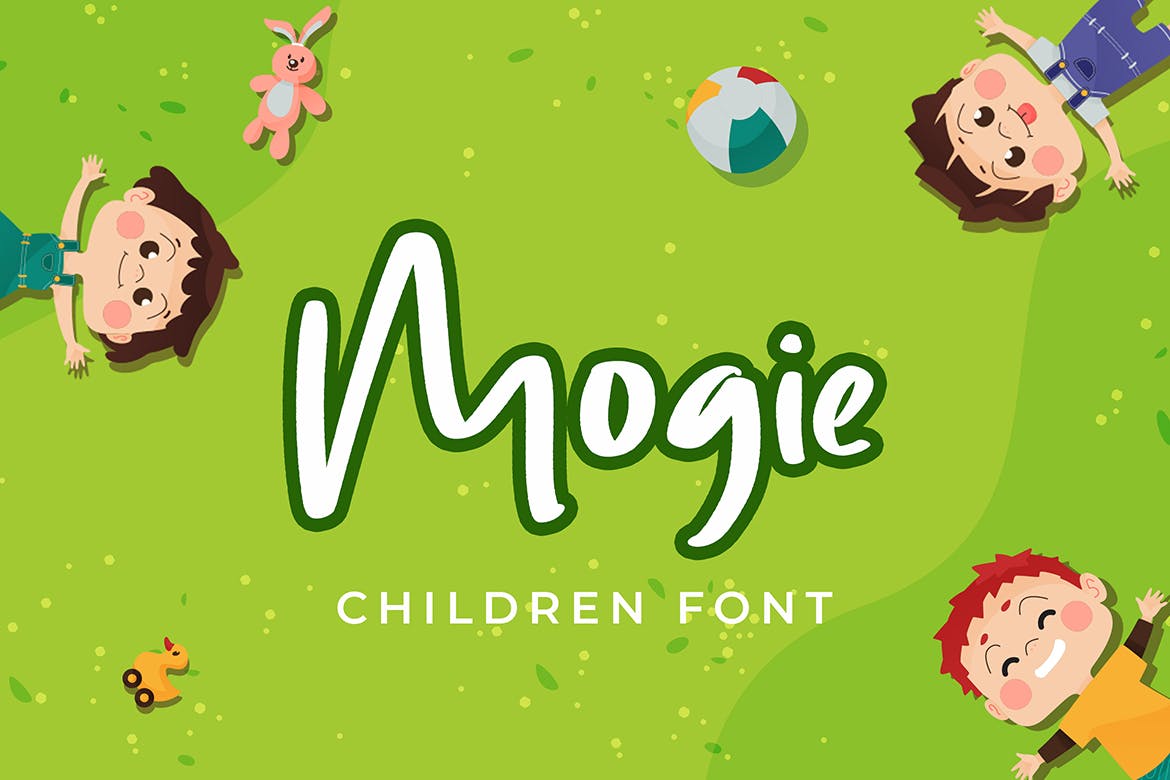 儿童主题设计英文手写字体大洋岛精选 Mogie Cute and Amazing Display Font插图1