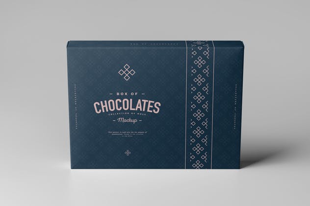 巧克力包装盒外观设计图第一素材精选模板 Box Of Chocolates Mock-up插图(3)
