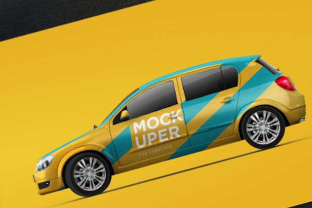 小货车＆汽车车身广告设计效果图样机蚂蚁素材精选模板 Van & Car Mock-Ups (2 PSD)插图(3)