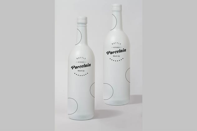 白色铝制饮料瓶外观设计效果图第一素材精选 Porcelain Bottle Mock Up插图(2)