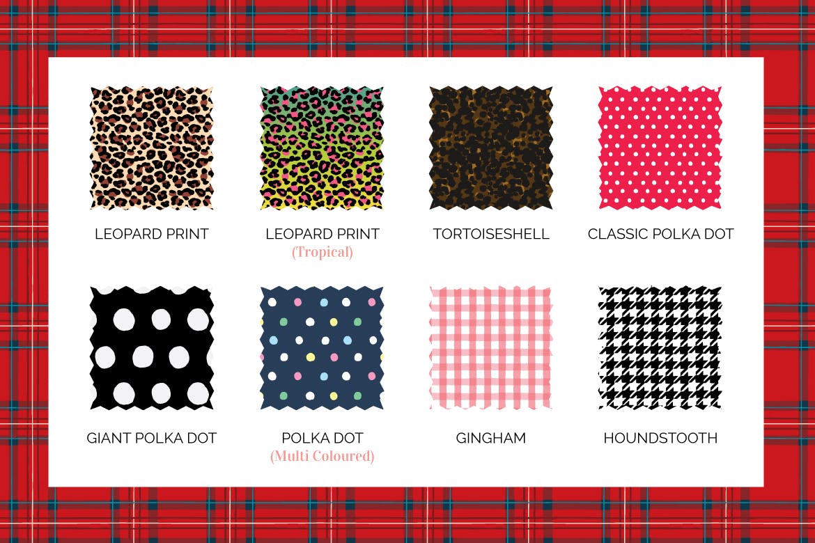 时尚元素和面料无缝图案纹样素材 Seamless Fashion and Fabric Patterns插图(1)