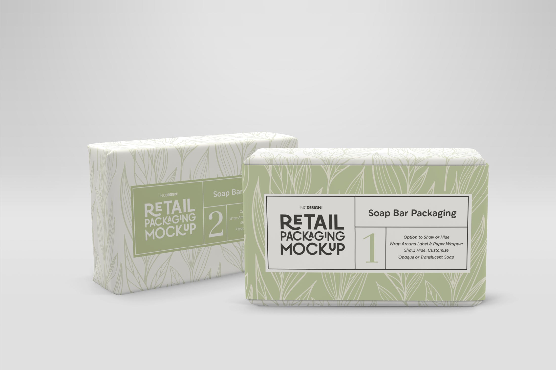 肥皂包装纸袋设计效果图第一素材精选 Retail Soap Bar Packaging Mockup插图(2)