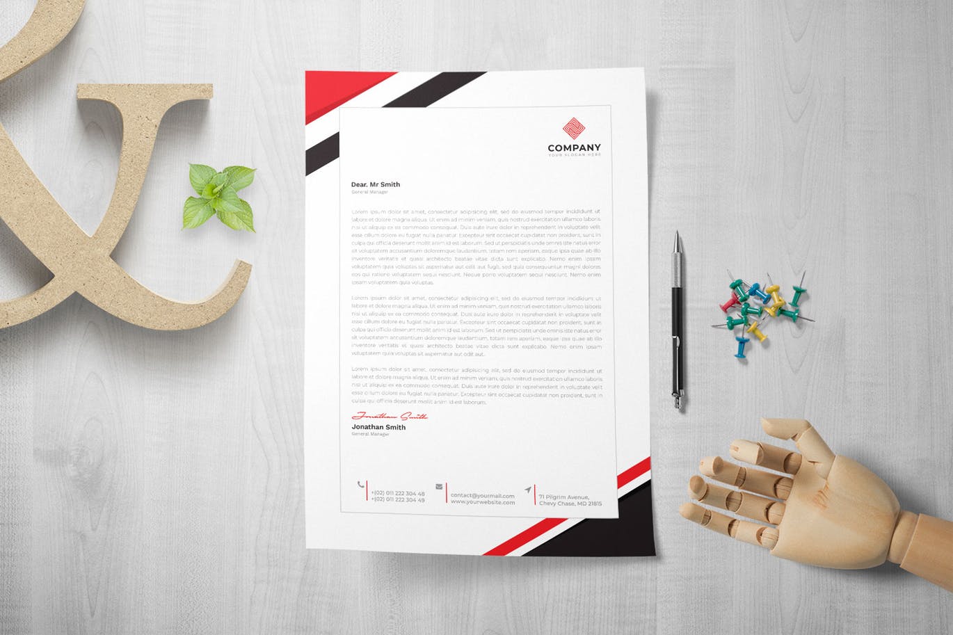 企业标准简约版式设计信纸设计模板 Letterhead插图(1)