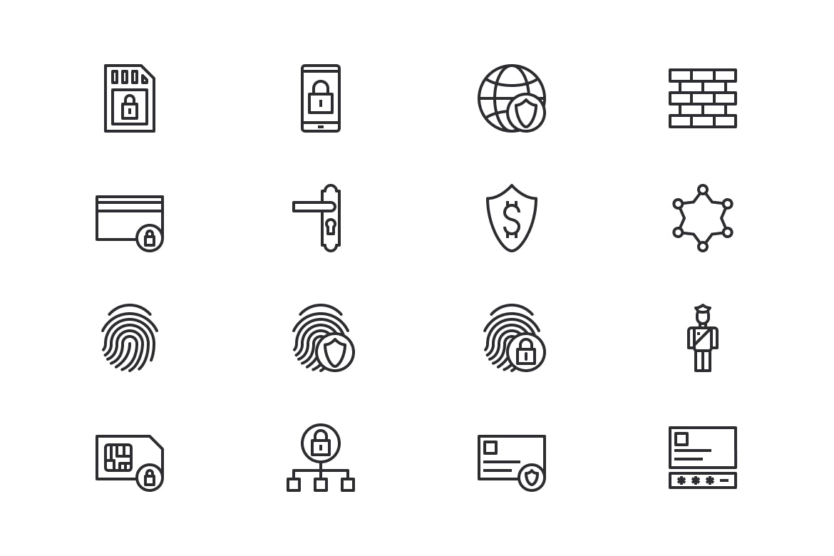 60枚安全主题矢量第一素材精选图标素材 Security Icons (60 Icons)插图(3)