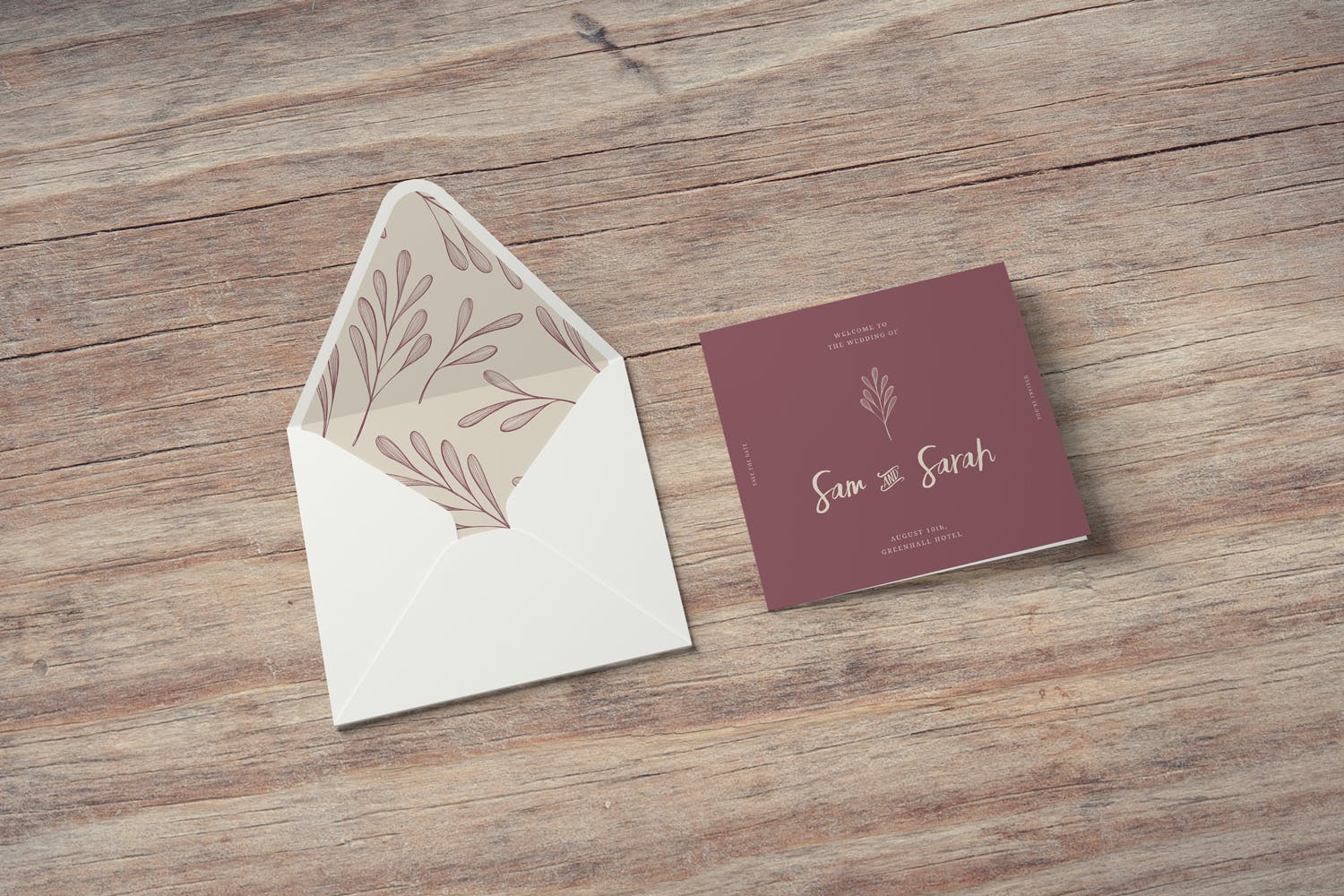 方形请柬和贺卡设计效果图样机蚂蚁素材精选 Square Invitation and Greeting Card Mockups插图(1)