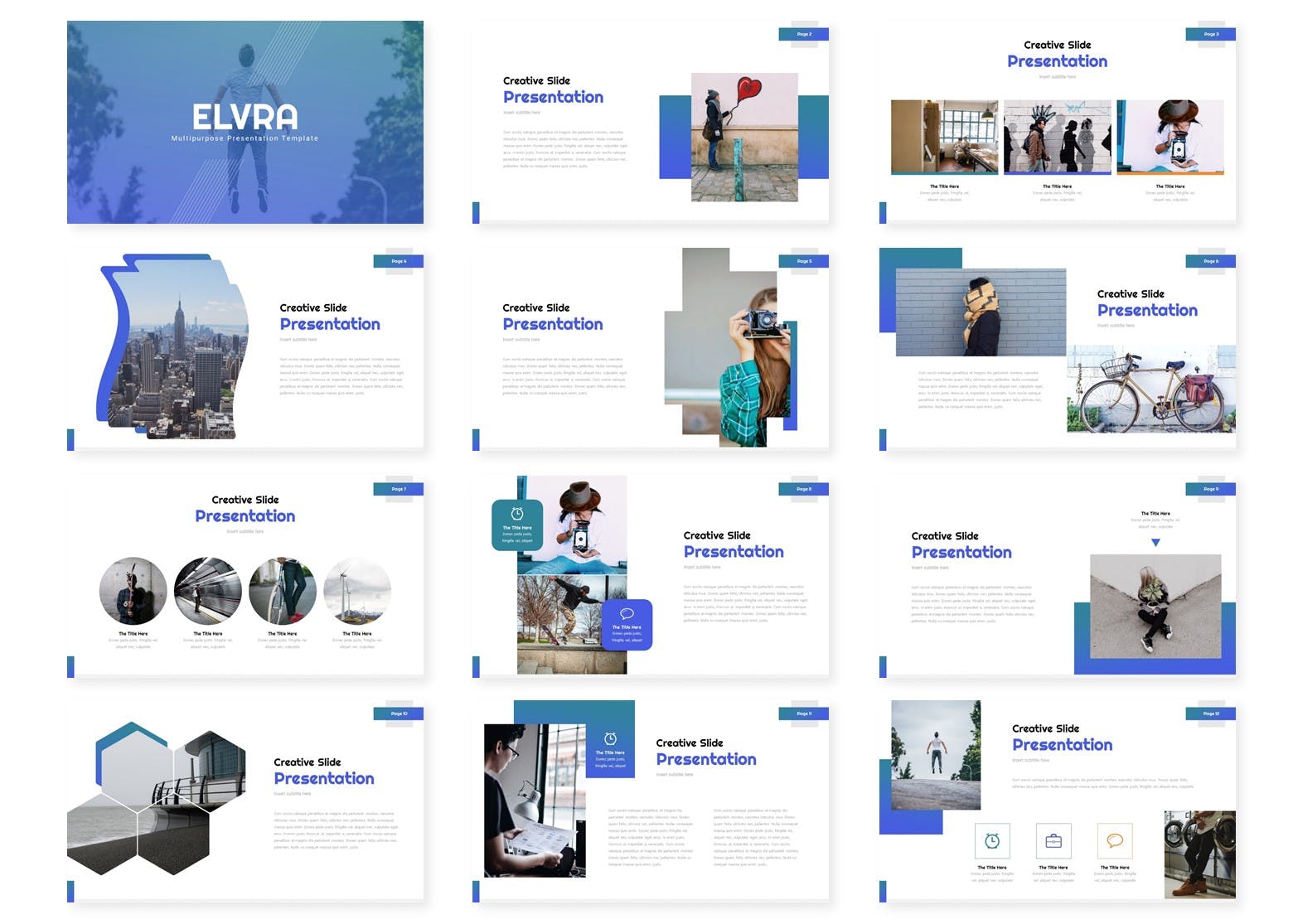 创意信息图表设计风格Google演示模板蚂蚁素材精选 Elvra – Google Slide Template插图(1)