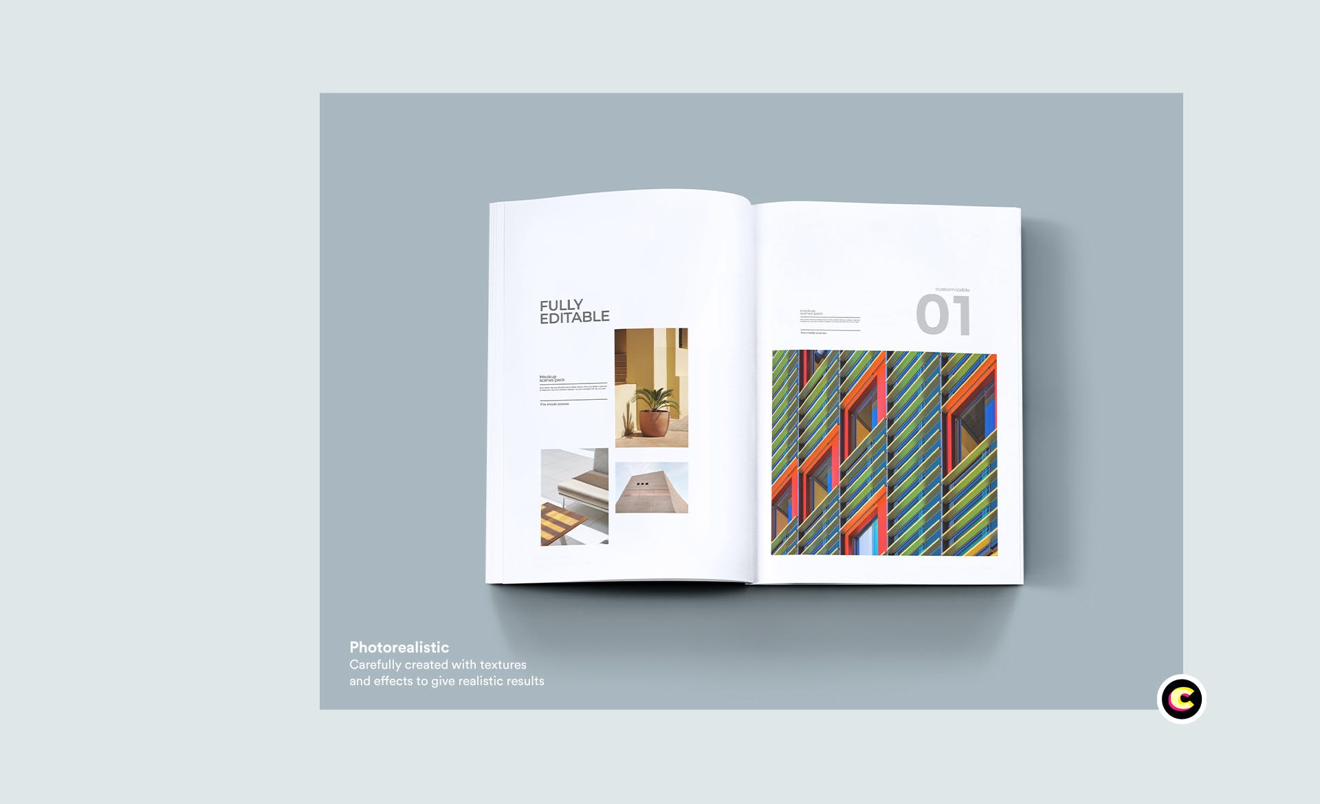 企业画册封面&版式设计效果图样机第一素材精选 Brochure Mock Up插图(7)