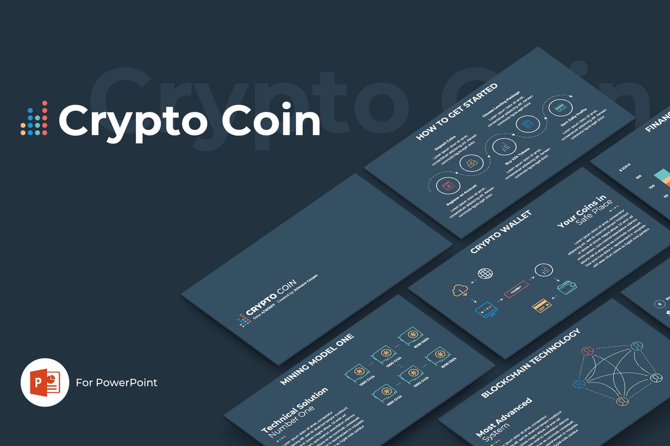 加密货币/区块链主题演讲第一素材精选PPT模板 Crypto Coin PowerPoint Template插图