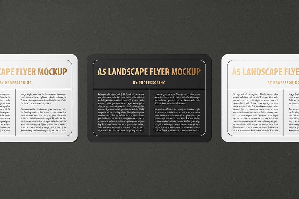 A5尺寸规格圆角宣传单印刷效果图样机第一素材精选 A5 Landscape Round Corner Flyer Mockup插图(6)