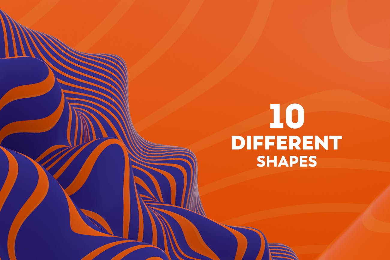 3D抽象波纹线条高清背景图素材 3D Abstract Wavy Lines Backgrounds插图(5)