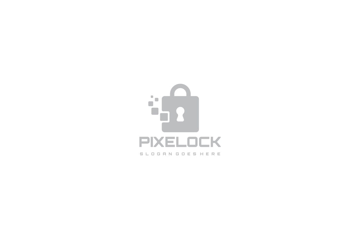 数码智能锁图形安全行业Logo设计蚂蚁素材精选模板 Digital Lock Logo插图(1)