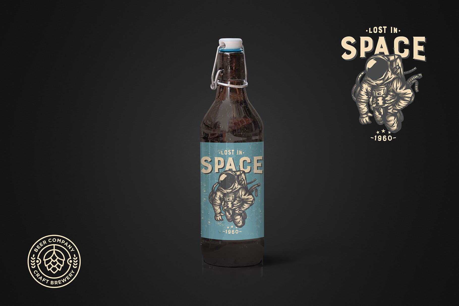 简易瓶盖小支装啤酒瓶外观设计第一素材精选 Clean 50cl Beer Cap Mockup插图(1)