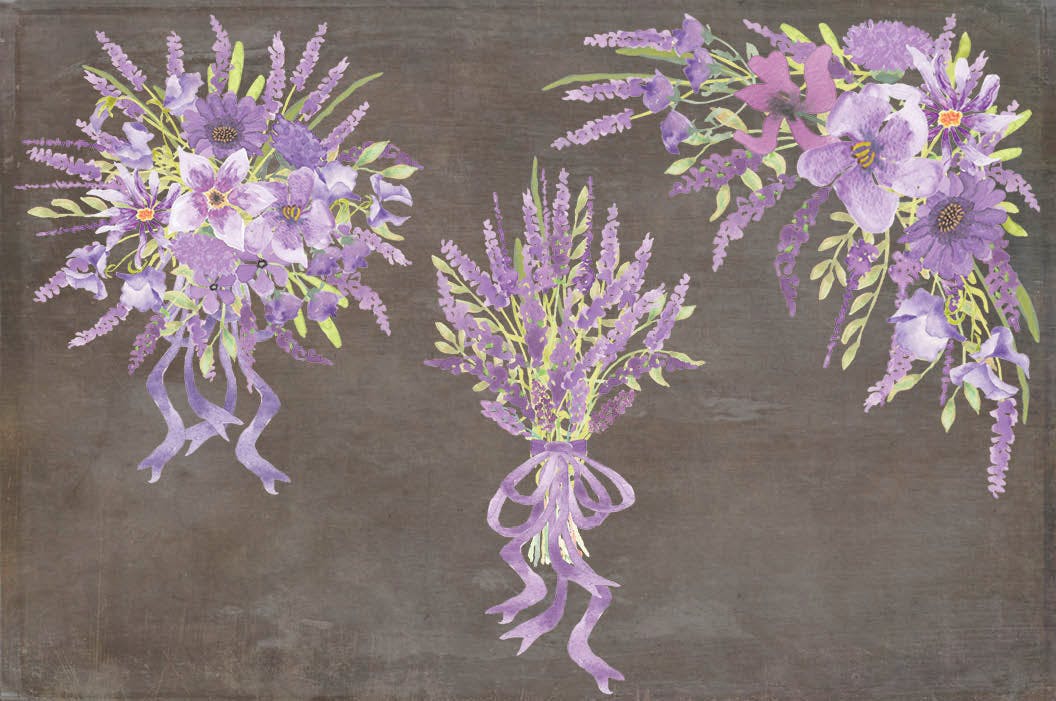 薰衣草绽放水彩剪贴画蚂蚁素材精选PNG素材 Lavender Blooms: Watercolor Clip Art Bundle插图(3)