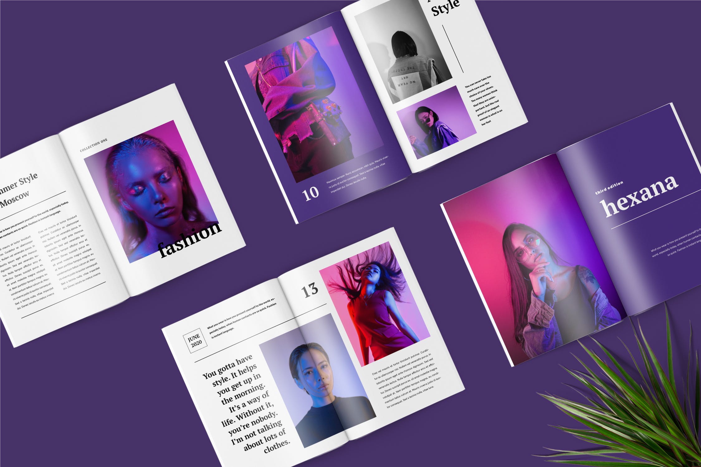 时尚潮牌产品画册设计模板 Hexana Fashion Lookbook Catalogue插图(1)