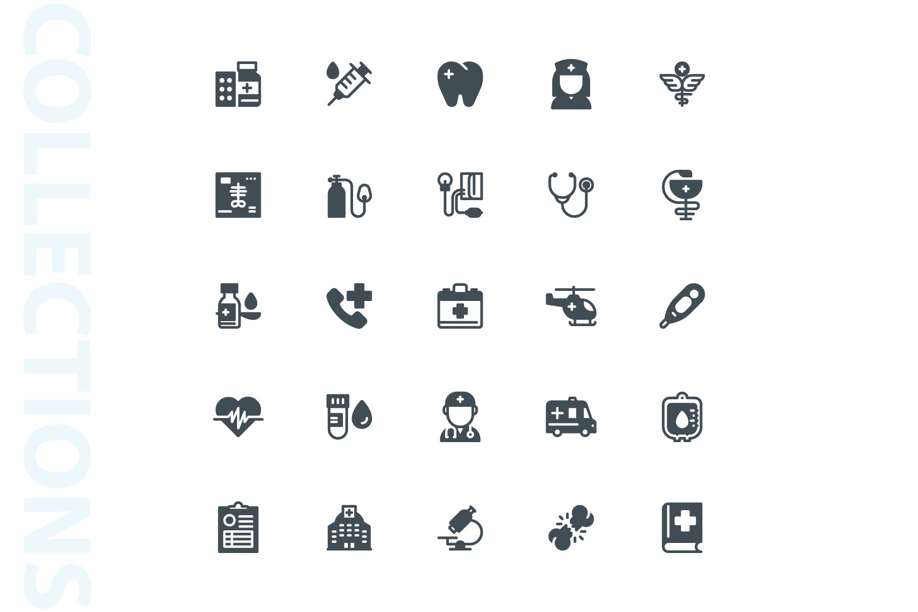 25枚医疗药物主题矢量符号蚂蚁素材精选图标v1 Medical Glyph Icons插图(3)