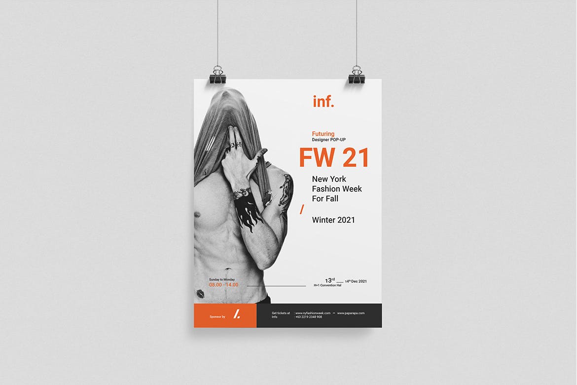时装周活动宣传海报传单第一素材精选PSD模板 Fashion Week Flyer插图(2)