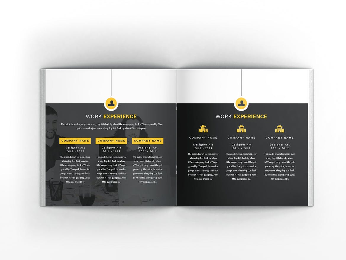 顶尖人才方形个人简历画册设计模板 Atery Resume CV Square Brochure Template插图8