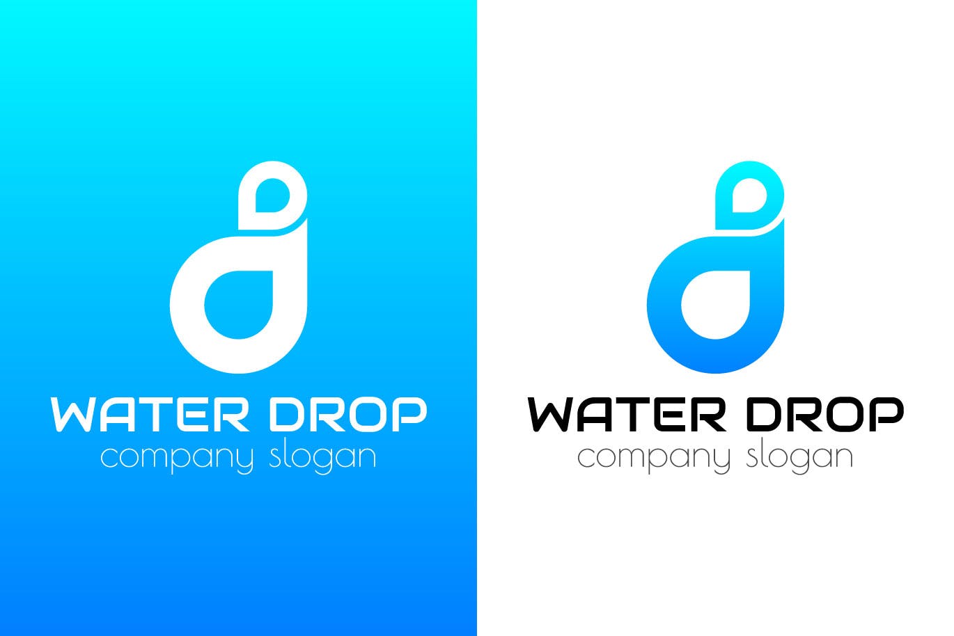 水滴几何图形创意Logo设计大洋岛精选模板 Water Drop Creative Logo Template插图1