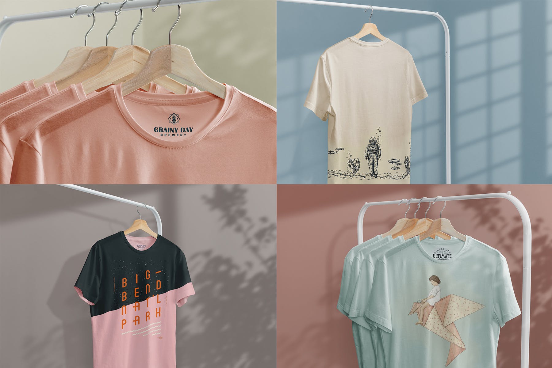 简易晾衣架T恤设计效果图样机蚂蚁素材精选 T-Shirt Mock-Up on Hanger插图(9)