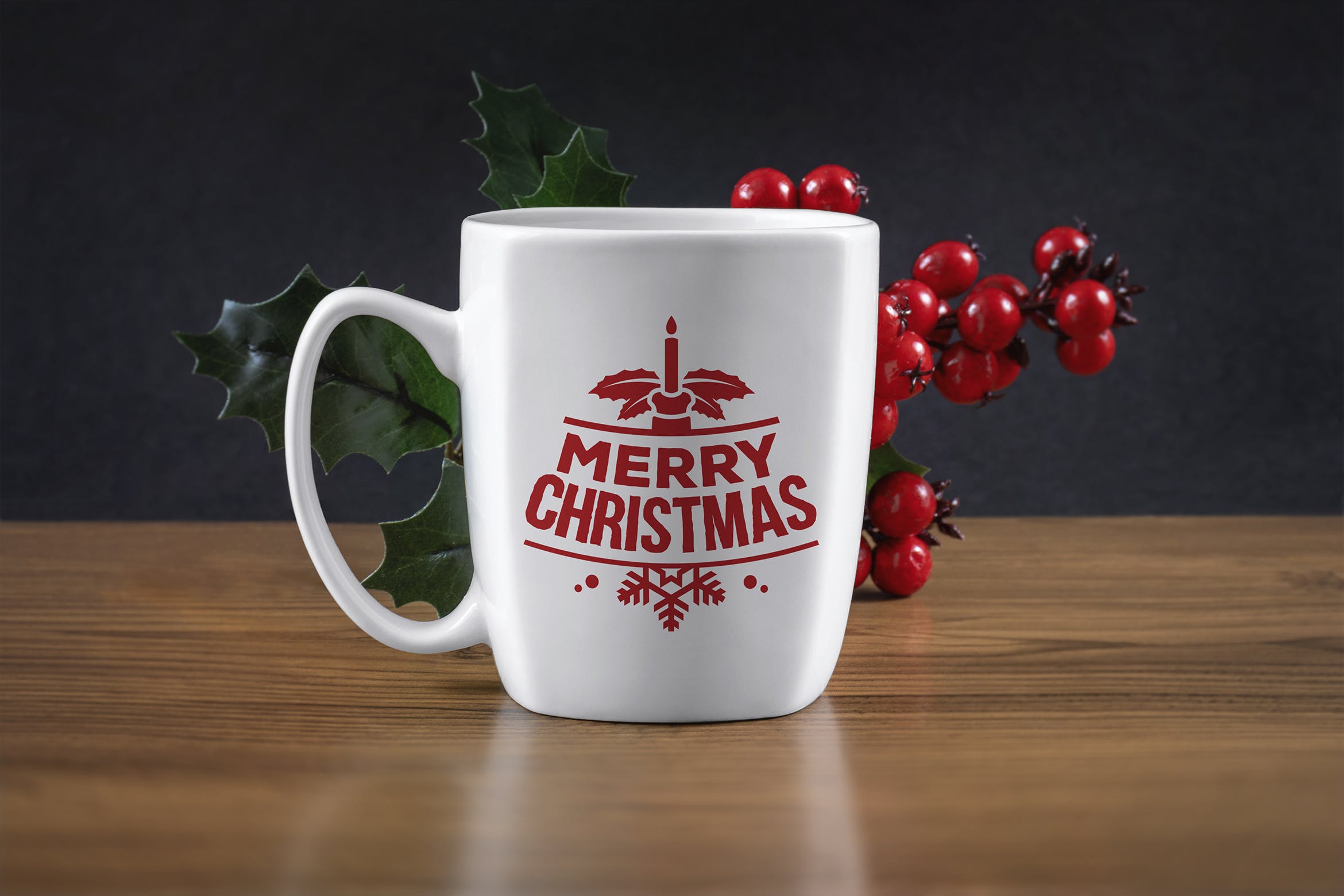 圣诞节主题马克杯设计效果图样机第一素材精选 Christmas mug mockup插图