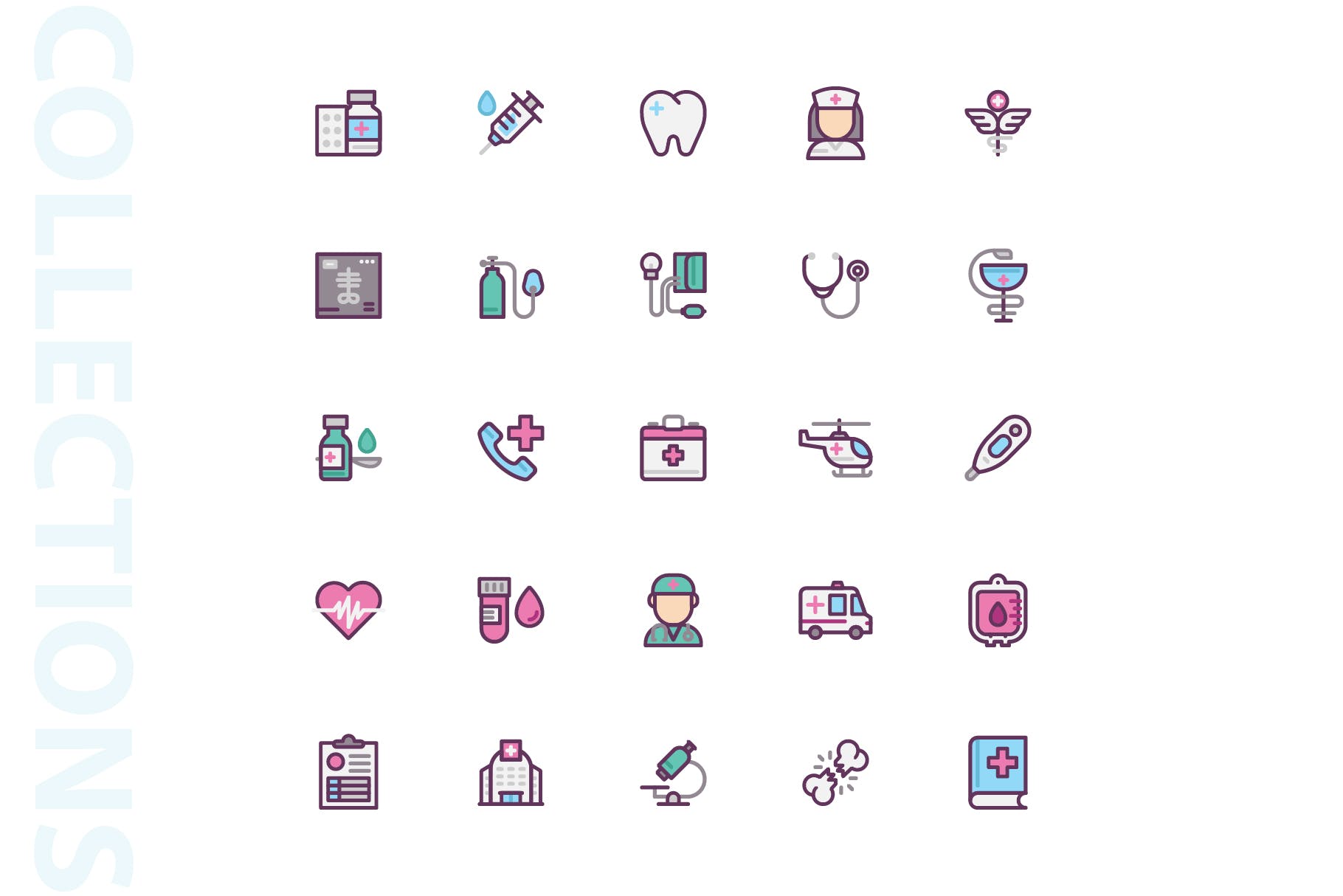 25枚医疗药物主题矢量填充第一素材精选图标v1 Medical Filled Icons插图(3)