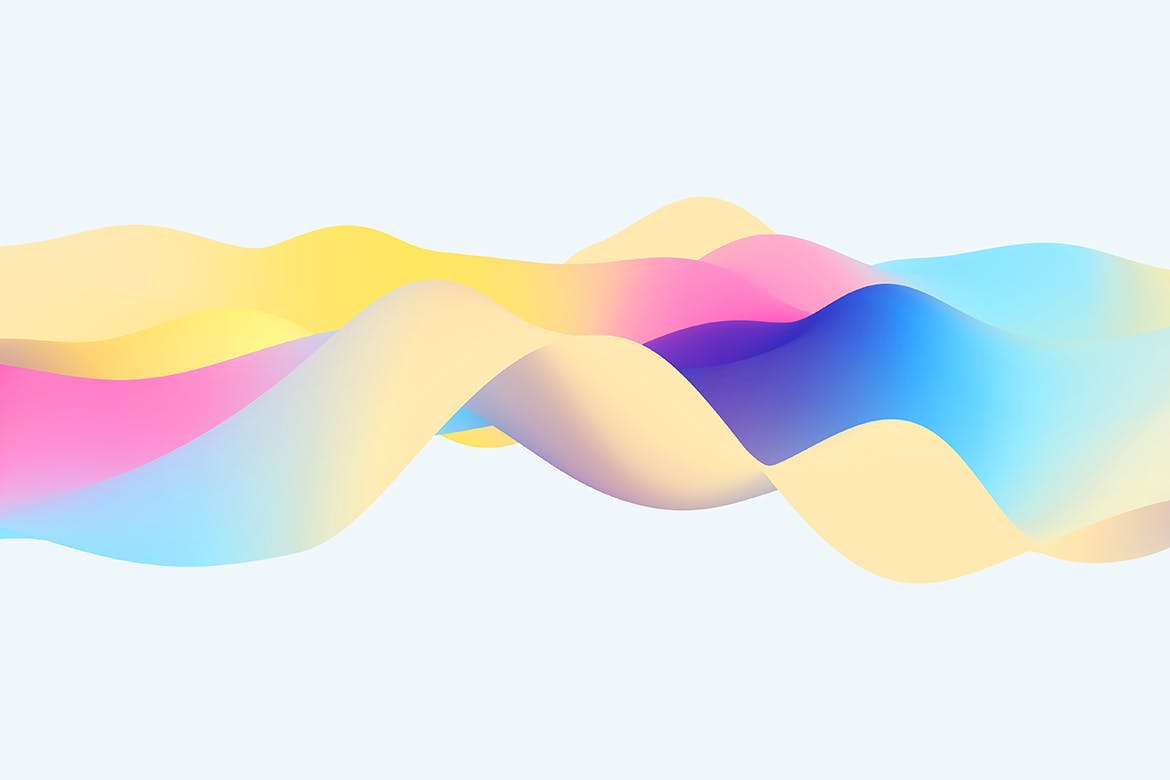多彩液体流动波纹高清背景图素材包 Soft Colorful Waves Background Set插图(4)