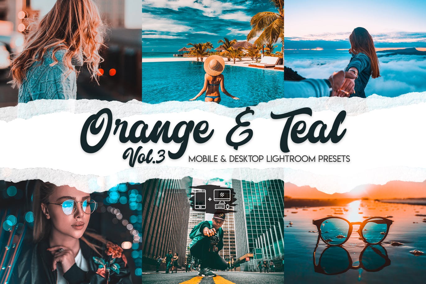 橙色&蓝绿色色调LR照片调色预设v3 Orange & Teal Lightroom Presets Vol. 3插图