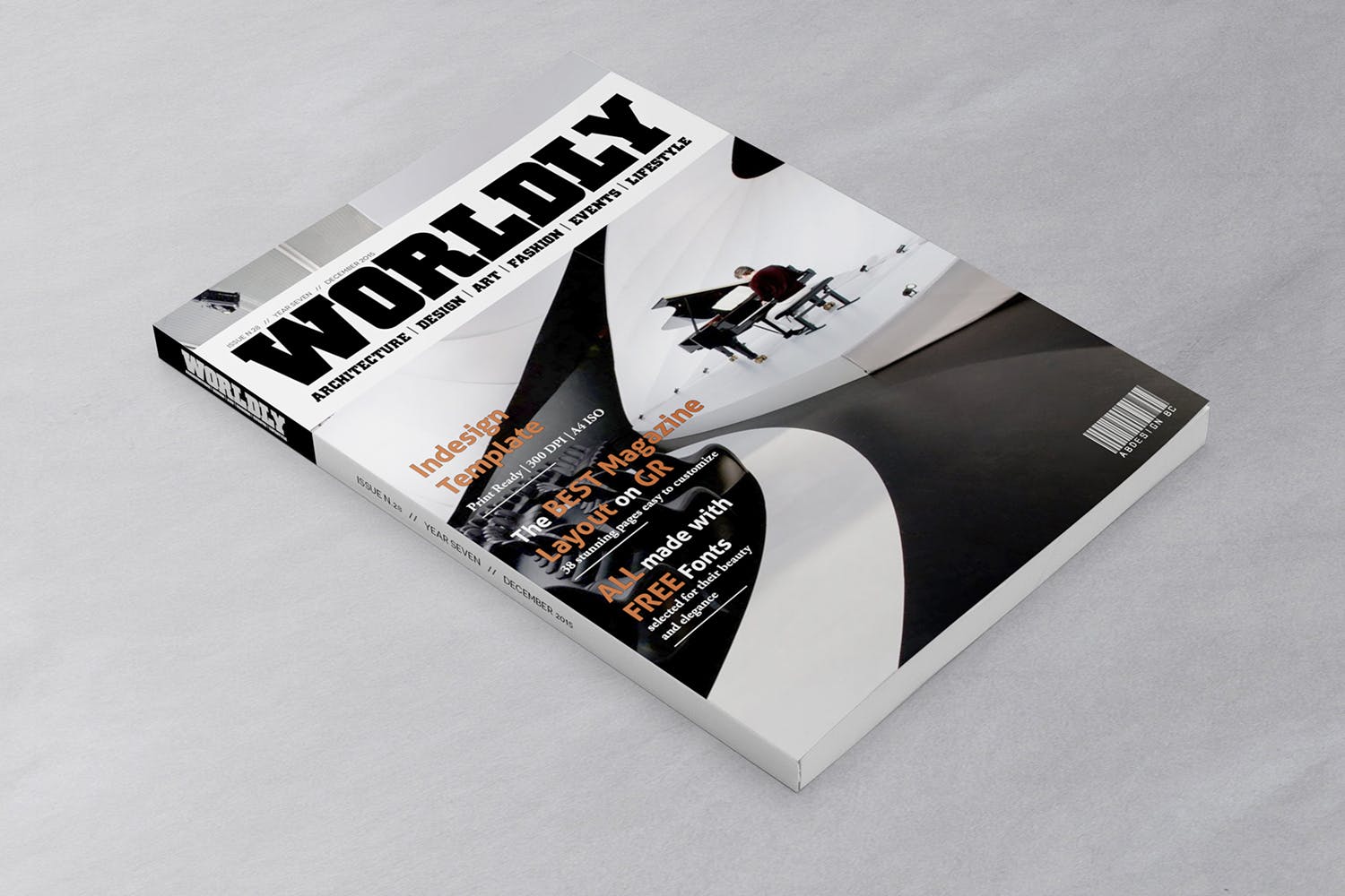 杂志封面设计45度角预览样机第一素材精选 Magazine Cover Mockup 45 Degree插图(2)