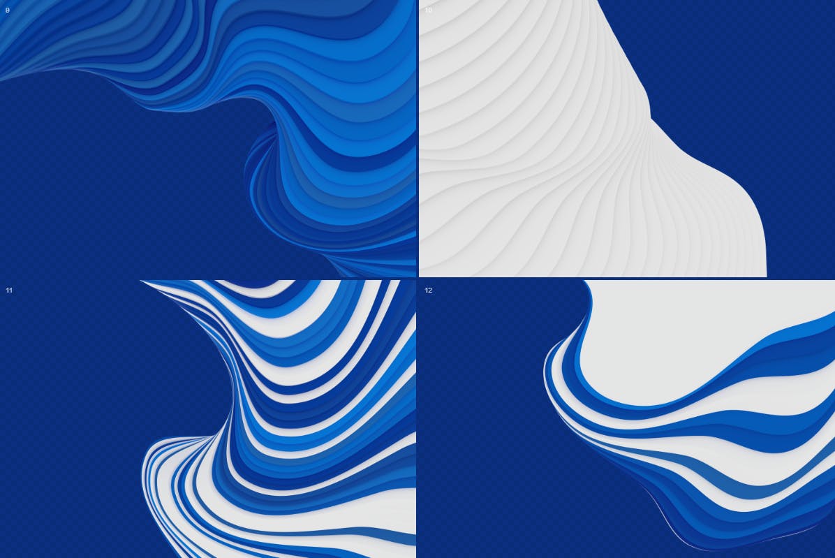 抽象三维3D波浪条纹高清背景图素材 Abstract 3D Wavy Striped Backgrounds插图(8)