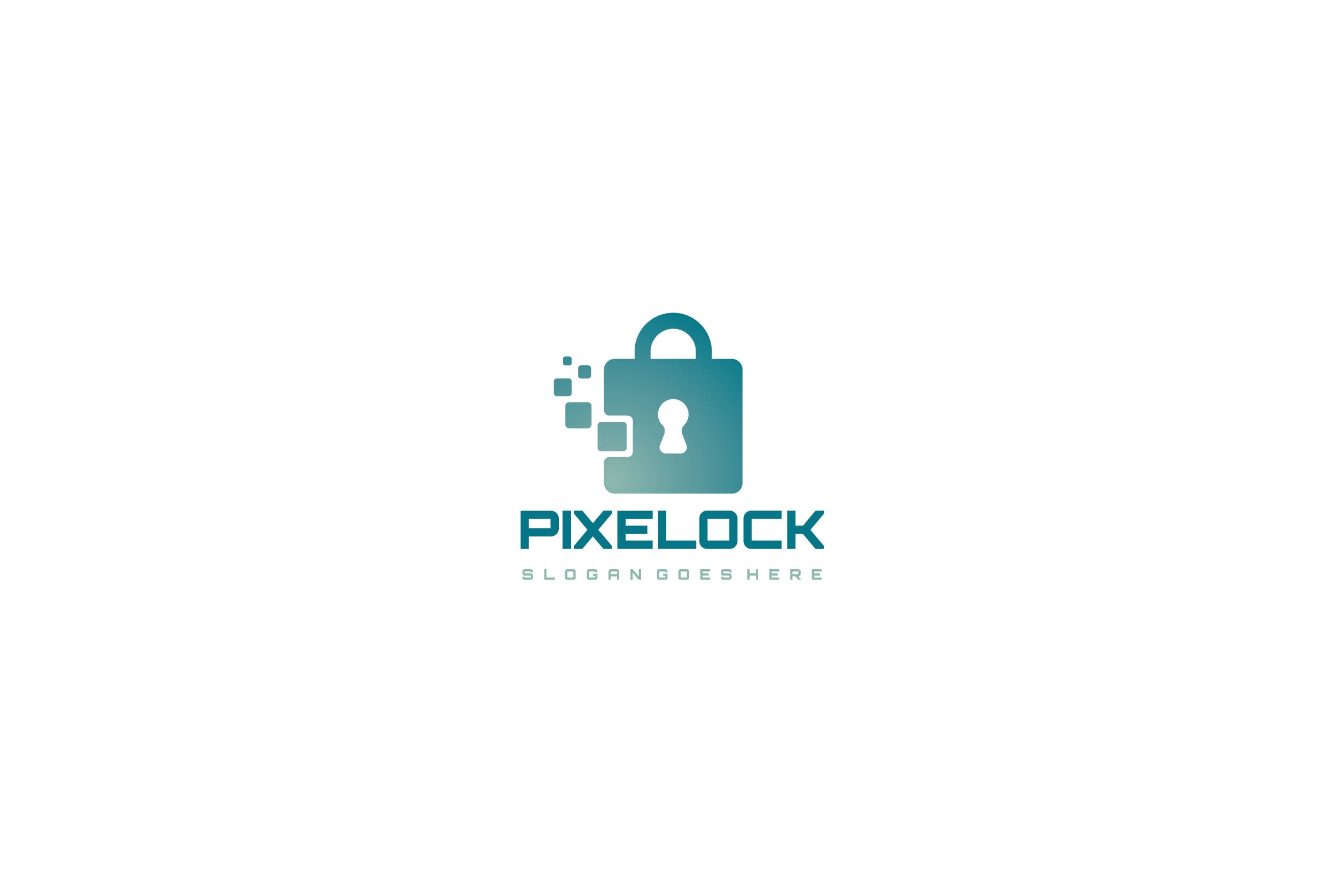 数码智能锁图形安全行业Logo设计蚂蚁素材精选模板 Digital Lock Logo插图