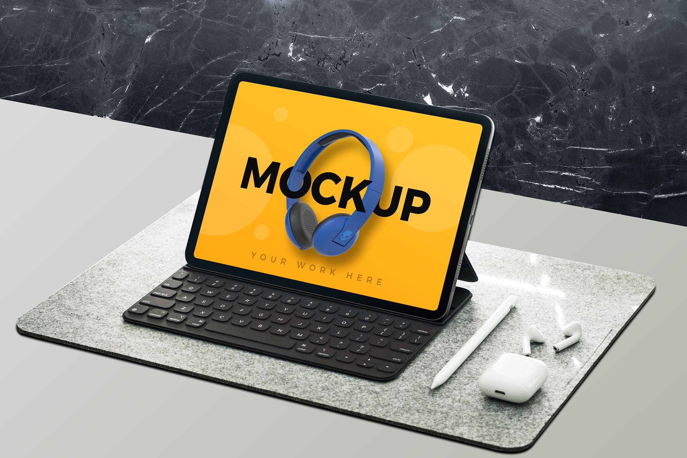 平板电脑屏幕预览设计图第一素材精选样机 Tablet Mockup插图