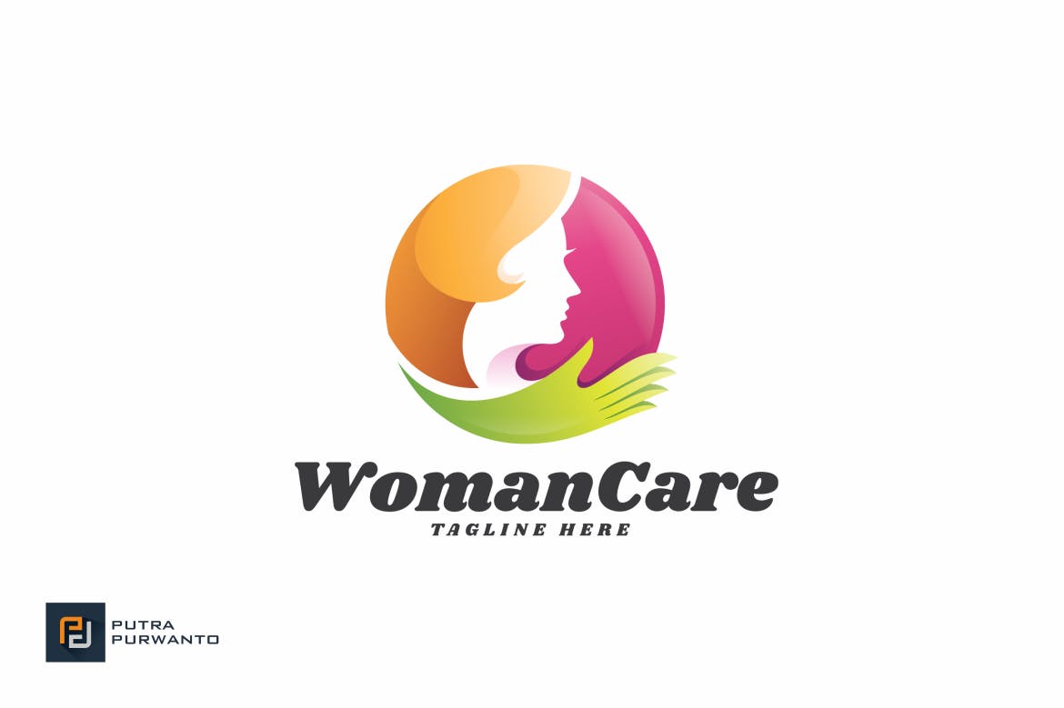 女性健康品牌Logo商标设计模板 Woman Care – Logo Template插图(1)