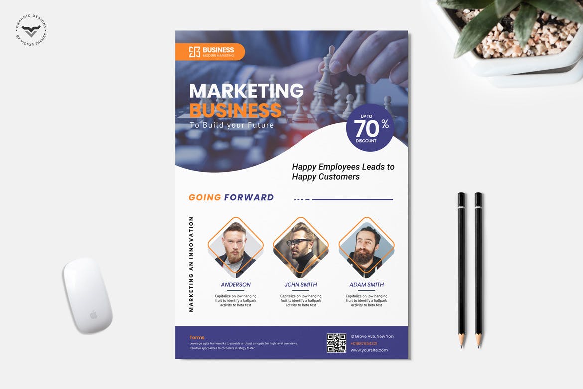 市场营销专家咨询服务公司宣传单设计模板 Business Flyer Template插图1