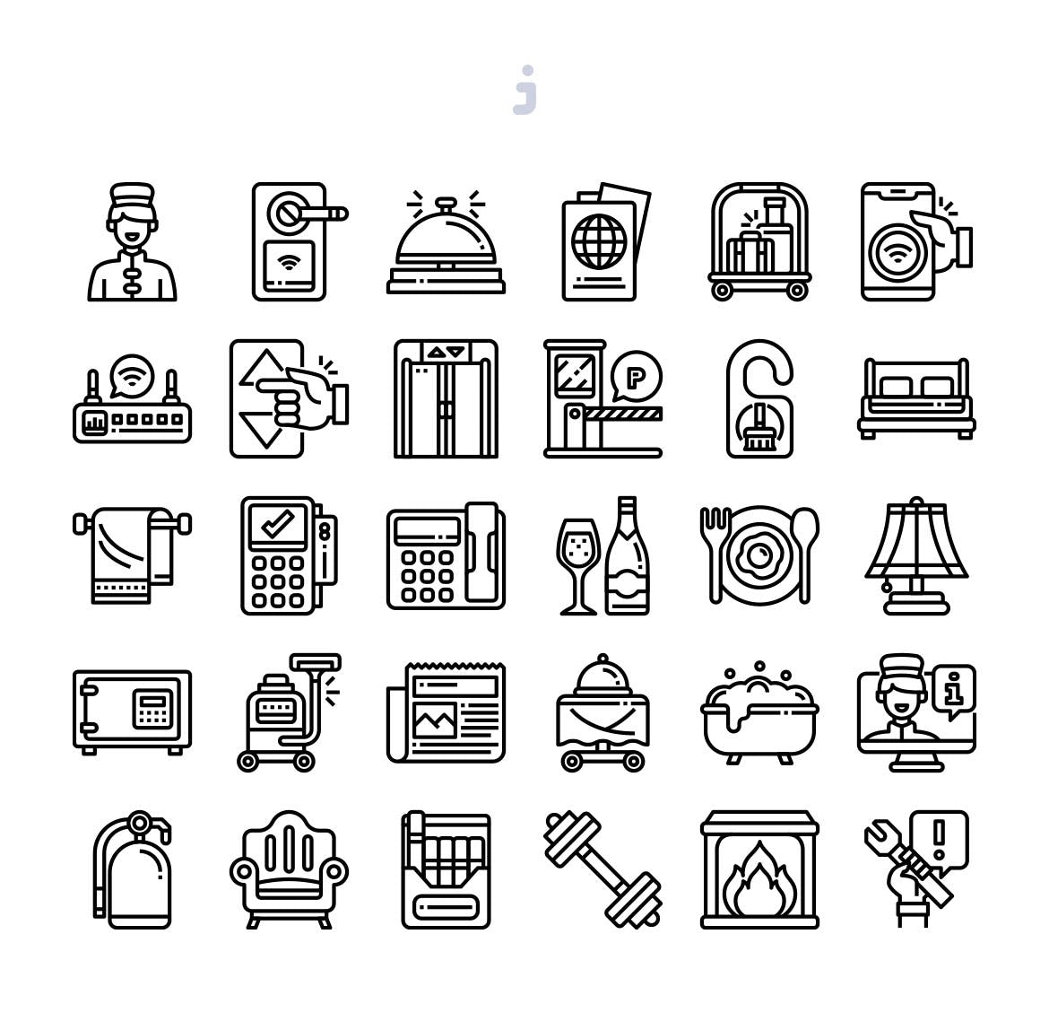 30枚医院医疗主题矢量蚂蚁素材精选图标 30 Hotel Essentials Icons插图(2)