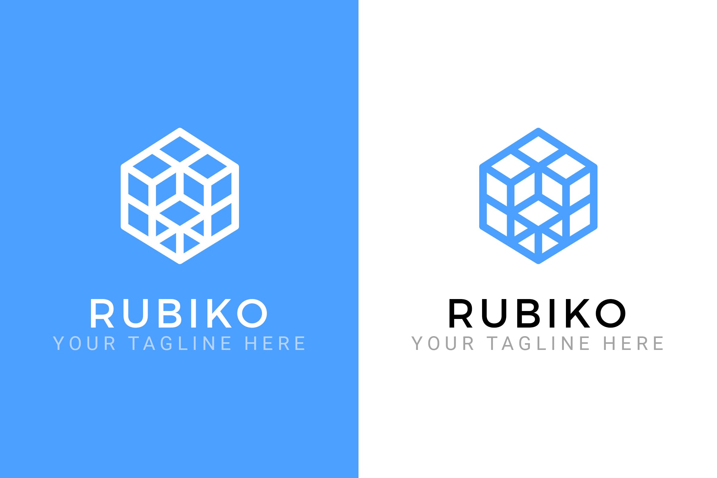 抽象魔方立体图形Logo设计第一素材精选模板 Rubiko – Abstract Logo Template插图