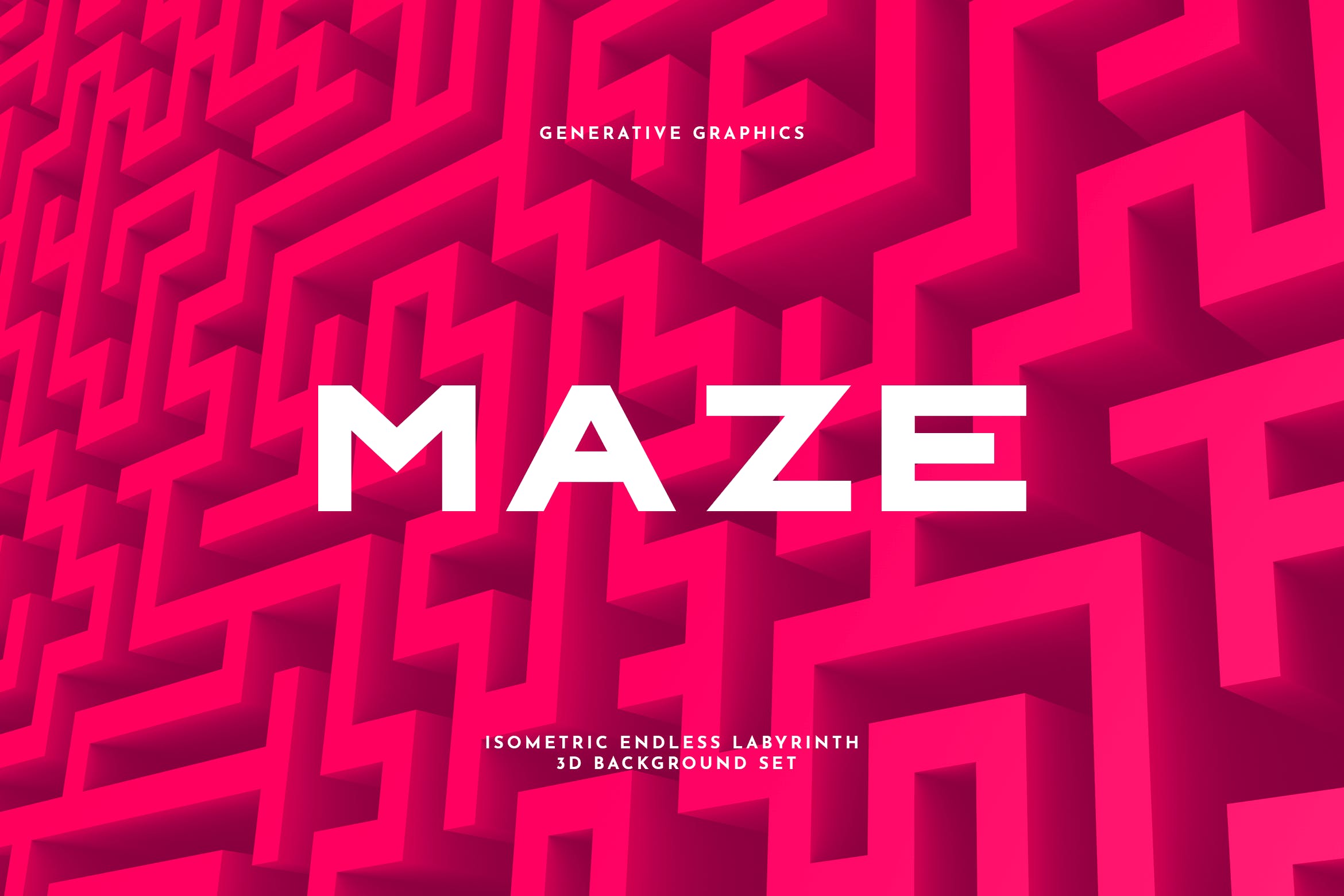 10款无尽迷宫3D几何抽象图形背景素材 Endless Maze 3D Background Set插图